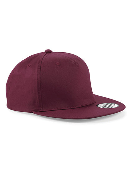 Beechfield 5 Panel Snapback Rapper Cap - Burgundy