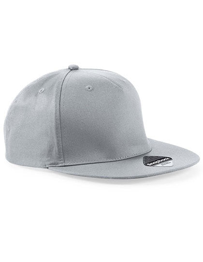 Beechfield 5 Panel Snapback Rapper Cap - Light Grey