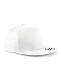 Beechfield 5 Panel Snapback Rapper Cap - White