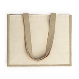 Jute & Canvas Shopper - Beige