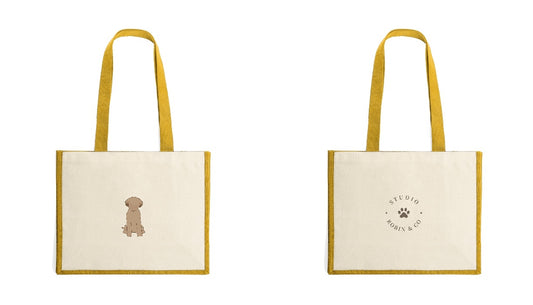 Jute & Canvas Shopper · DTF Print tassen · Beige (7110)