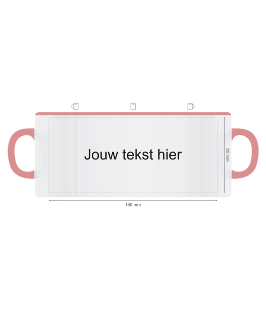 Gekleurde binnenkant en oor mok · Sublimatie · Roze