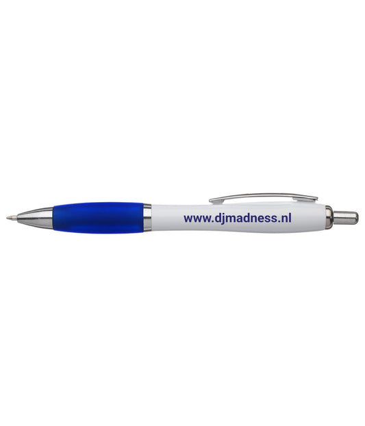 Focus balpen | Witte houder | Gekleurde grip · Sublimatie · Blauw (Nash)