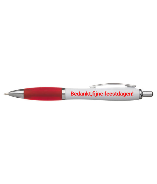 Focus balpen | Witte houder | Gekleurde grip · Sublimatie · Rood (Nash)
