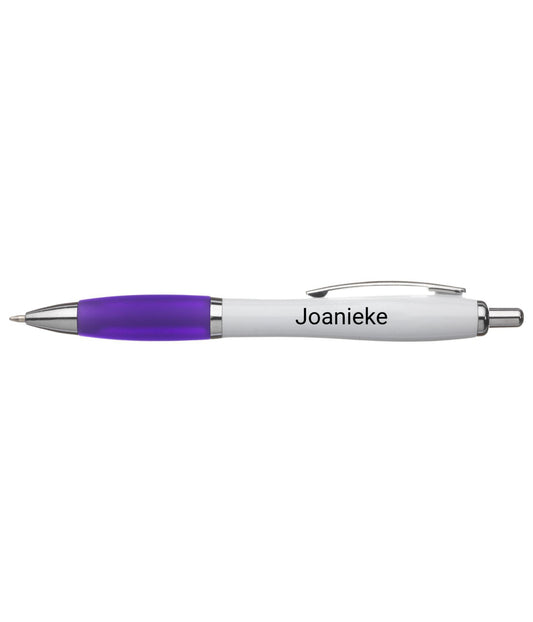Focus balpen | Witte houder | Gekleurde grip · Sublimatie · Paars (Nash)