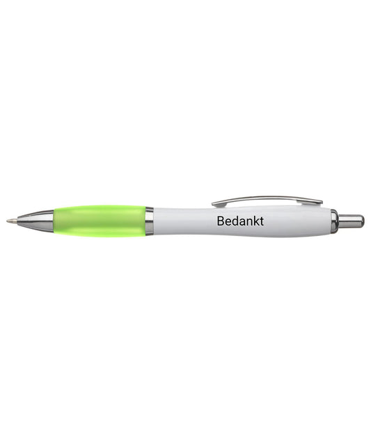 Focus balpen | Witte houder | Gekleurde grip · Sublimatie · Lichtgroen (Nash)