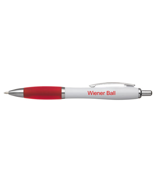 Focus balpen | Witte houder | Gekleurde grip · Sublimatie · Rood (Nash)